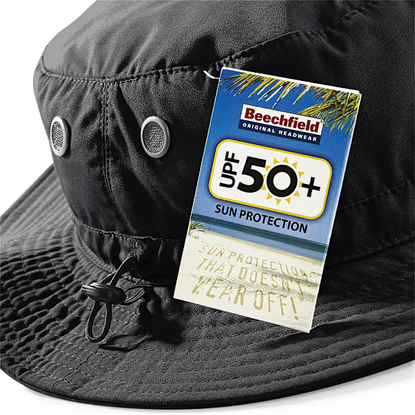 Beechfield Summer Cargo Bucket Hat / Huvudbonad (UPF50-skydd) Black One Size