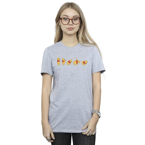 Disney Dam/Kvinnor Winnie The Pooh Stretching Cotton Boyfrien Sports Grey XL