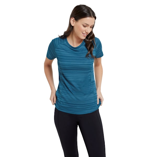 Mountain Warehouse Dam/Dam Endurance Randig T-shirt 6 UK Teal 6 UK