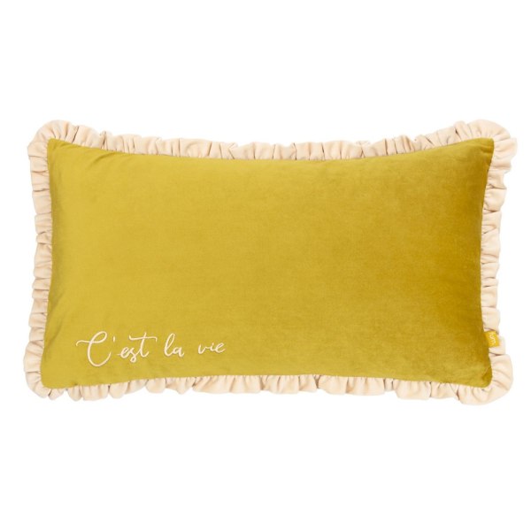 Furn Cest La Vie Broderad Kuddfodral 30cm x 50cm Grön Green 30cm x 50cm