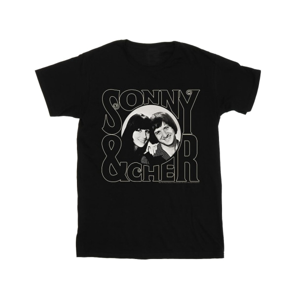Sonny & Cher Girls Circle Photo Cotton T-Shirt 12-13 Years Blac Black 12-13 Years