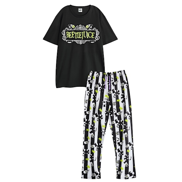 Beetlejuice Herr Logo Kortärmad Lång Pyjamas Set L R Svart Black L R
