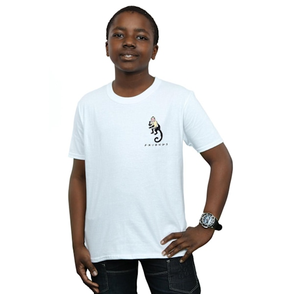 Friends Boys Marcel Brösttryck T-shirt 9-11 år Vit White 9-11 Years