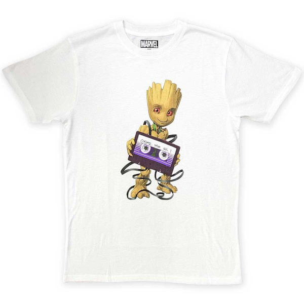 Guardians Of The Galaxy Unisex Adult Cosmic Tape T-Shirt S Vit White S