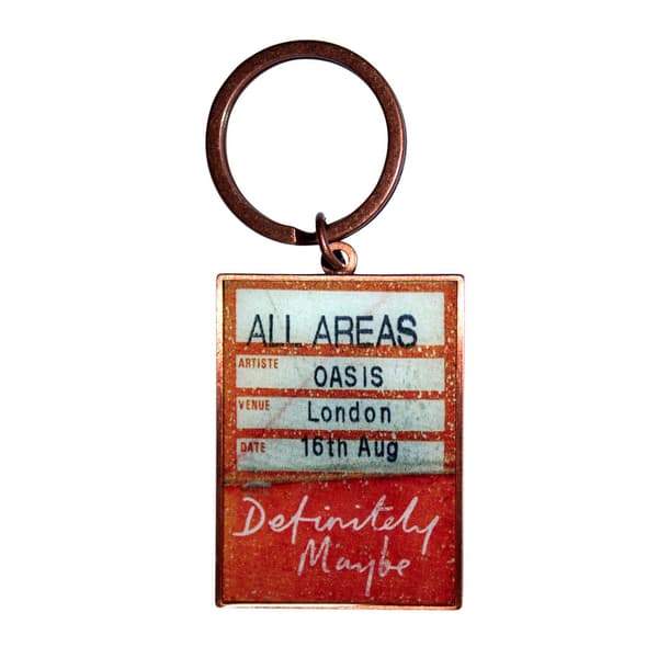 Oasis Definitely Maybe AAA Setlist Dubbelsidig Nyckelring En Storlek Red/White One Size