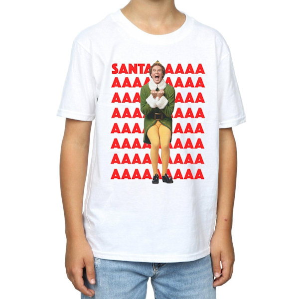 Elf Boys Buddy Santa Scream T-Shirt 7-8 år Vit White 7-8 Years