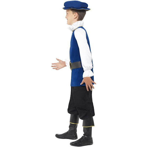 Smiffys Pojkar Tudor Kostymset 7-9 År Kungsblå/Svart/Vit Royal Blue/Black/White 7-9 Years