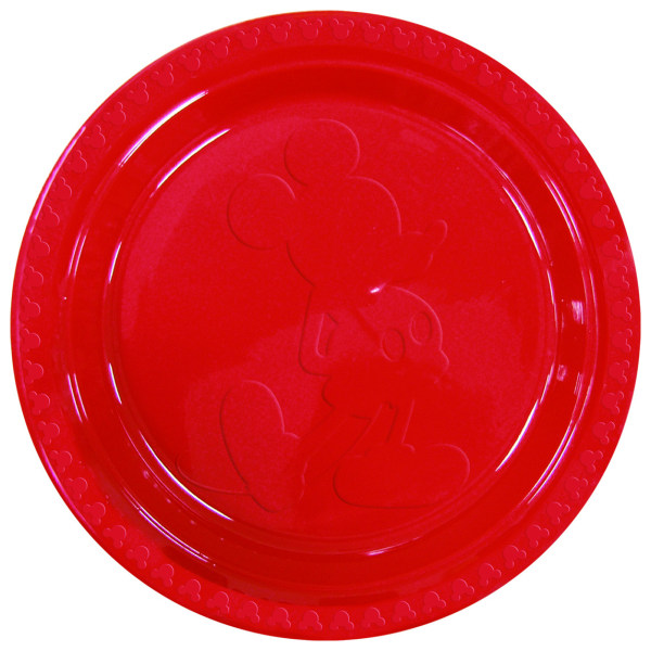 Disney Relief Plast-präglade Musse Pigg-festtallrikar (förp Red One Size
