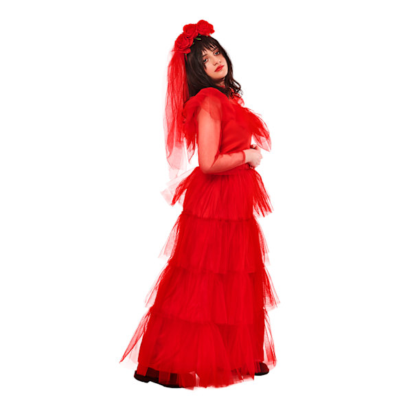 Beetlejuice Kvinno/Damklänning Lydia Deetz Bröllopskostym L R Red L