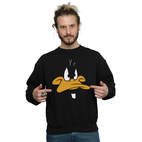 Looney Tunes Herr Daffy Duck Ansikte Sweatshirt M Svart Black M