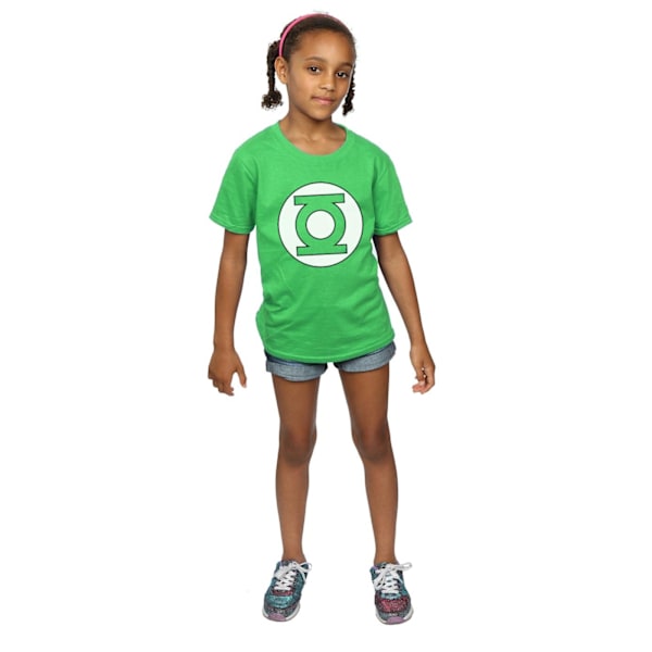 DC Comics Girls Green Lantern Logo Bomull T-shirt 5-6 år Irländsk Grön Irish Green 5-6 Years