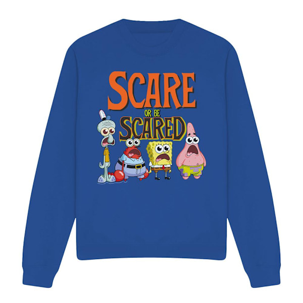 SvampBob Fyrkant Unisex Vuxen Scare Or Be Scared Sweatshirt Royal Blue L