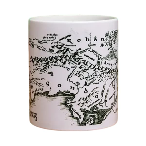 Sagan om ringen Middle Earth Karta Mugg En Storlek Vit White One Size