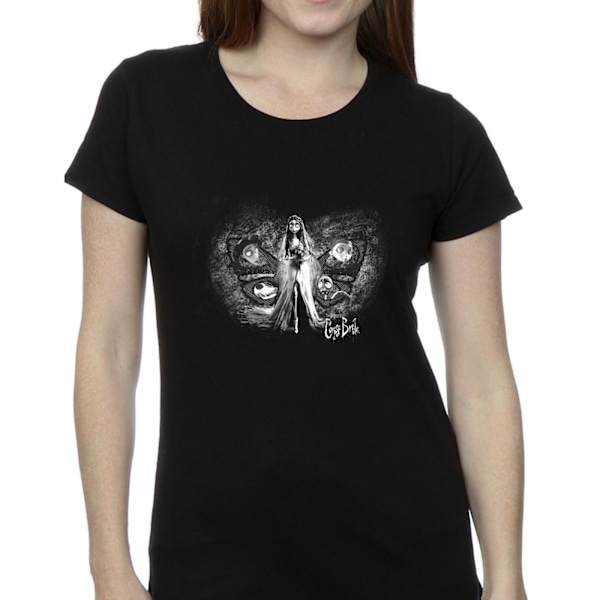 Corpse Bride Dam/Damer Emily Butterfly Bomull T-shirt L Svart Black L