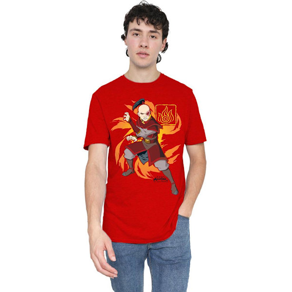 Avatar: The Last Airbender Unisex Vuxen Flame Burst Zuko T-shirt Red 3XL