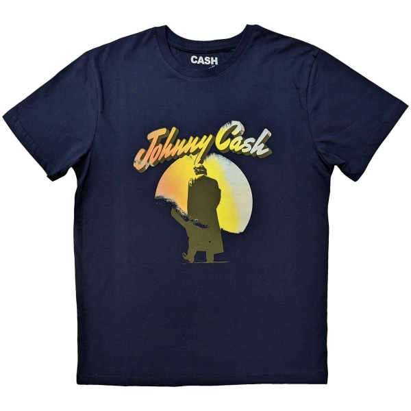 Johnny Cash Unisex Vuxen Walking Guitar T-Shirt XXL Marinblå Navy Blue XXL