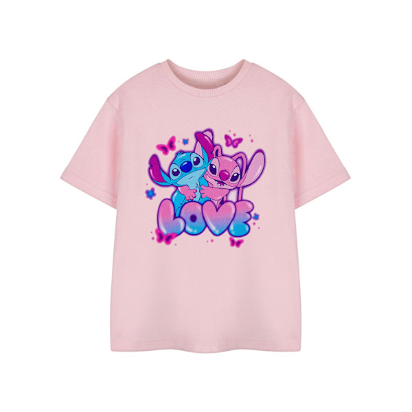 Lilo & Stitch flickor kärlek kortärmad T-shirt 3-4 år rosa Pink 3-4 Years