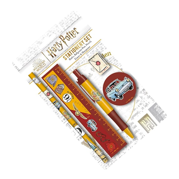 Harry Potter Hogwarts Skrivset Storlek: One Size Röd/Gul Red/Yellow One Size