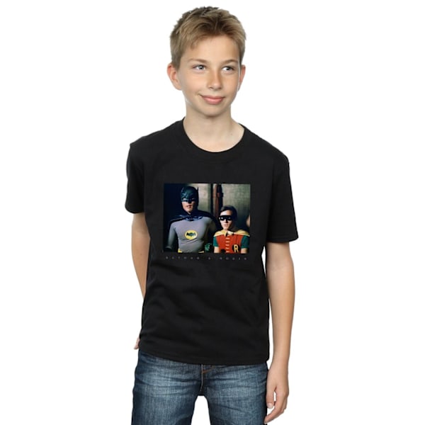 DC Comics Boys Batman TV-serie Dynamic Duo Photograph T-shirt Black 5-6 Years