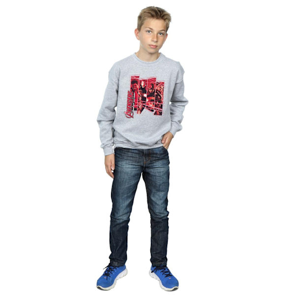 Marvel Boys Avengers Team Collage Sweatshirt 9-11 år Sport Sports Grey 9-11 Years