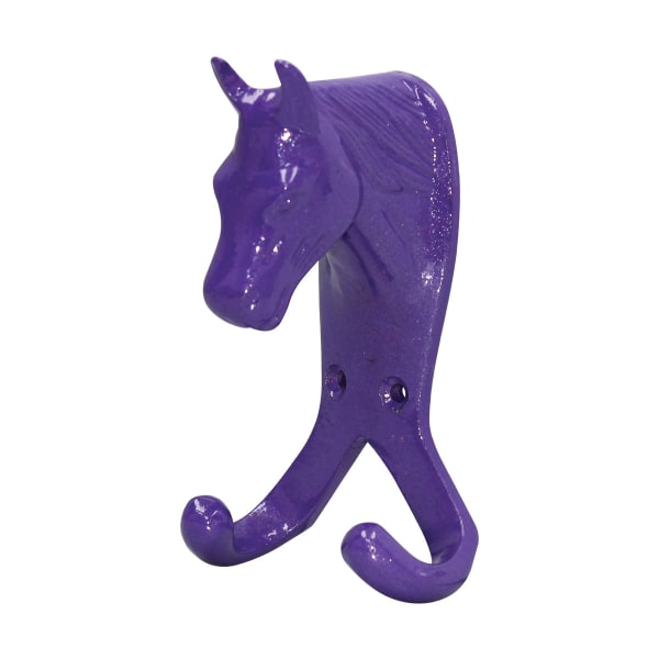 Perry Equestrian Horse Head Dubbel Stall/Väggkrok One Size Pu Purple One Size