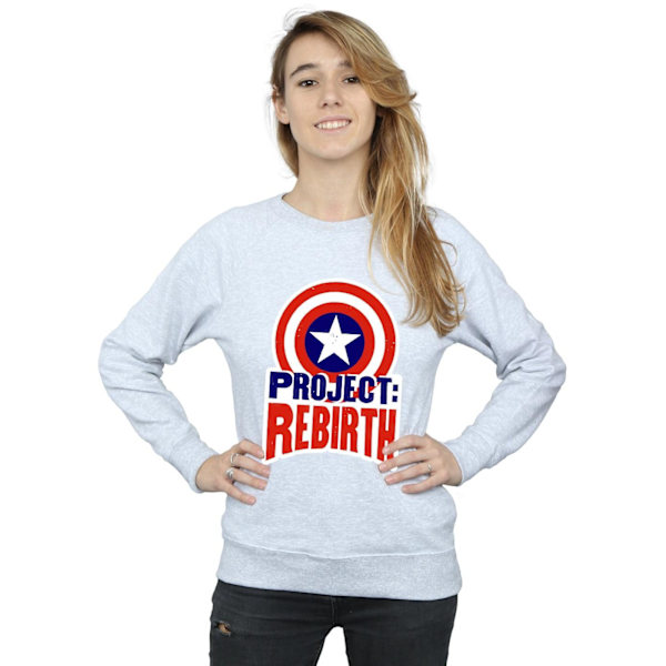 Marvel Dam/Kvinnor Captain America Project Rebirth Sweatshirt Heather Grey S