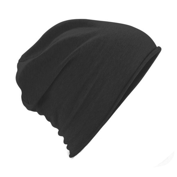 Unisex unisex mössa i enfärgad jersey One size Svart Black One size