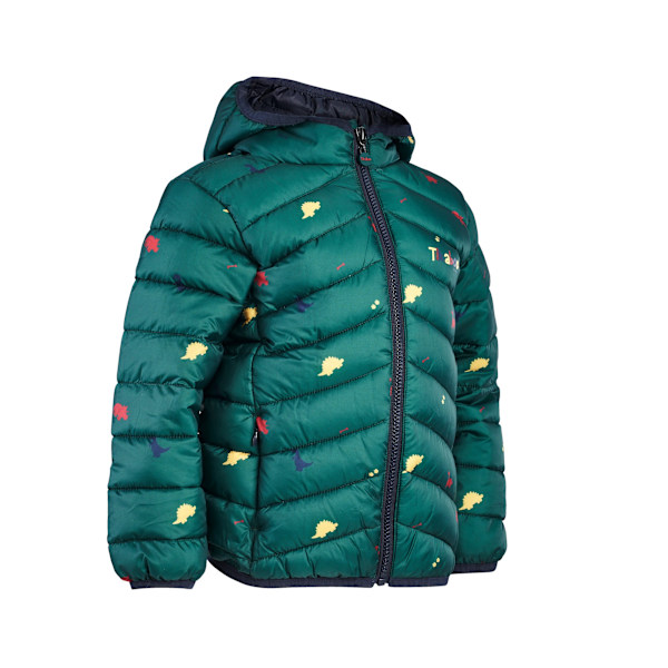 Tikaboo Barn/Kids Dinosaur Vadderad Jacka 7-8 År Grön/Marinblå Green/Navy 7-8 Years