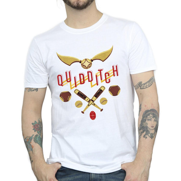 Harry Potter Quidditch Golden Snitch T-shirt för män, 4XL, vit White 4XL