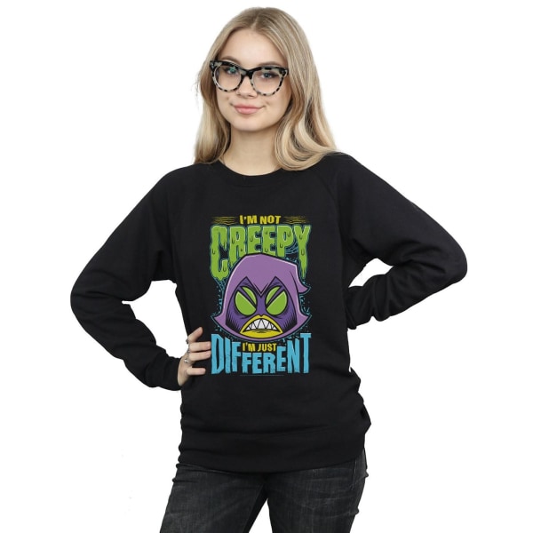 DC Comics Dam/Ladies Teen Titans Go Creepy Raven Sweatshirt Black M