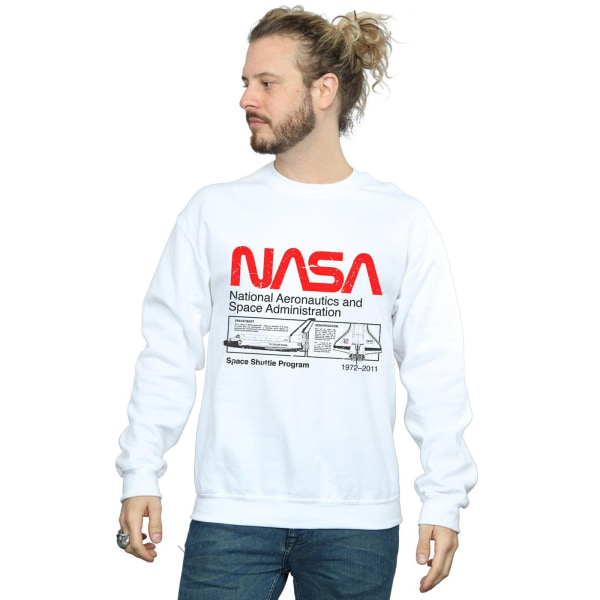 NASA Herr Space Shuttle Sweatshirt XXL Sports Grey Sports Grey XXL