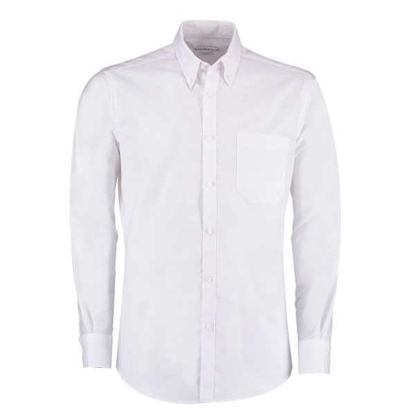 Kustom Kit Herr Oxford Slim Work Formal Skjorta 17.5in Vit White 17.5in