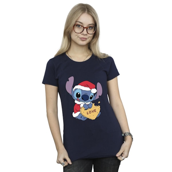 Disney Dam/Kvinnor Lilo Och Stitch Jul Kärlek Biscuit Spjälsäng Navy Blue M