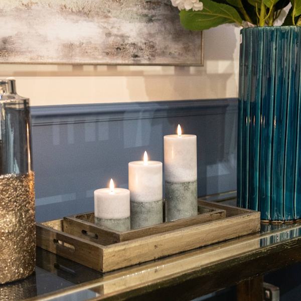 Hill Interiors Luxe Collection Dipped Natural Glow Elektrisk Ljus Grey 20cm x 7cm x 7cm