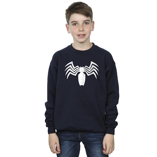 Marvel Boys Venom Spider Logo Emblem Sweatshirt 7-8 år Marinblå Navy Blue 7-8 Years