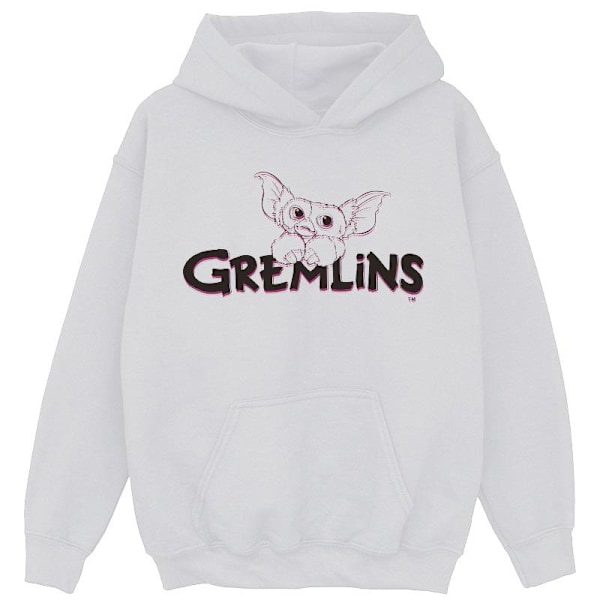 The Gremlins Girls Logo Line Hoodie 9-11 år Vit White 9-11 Years