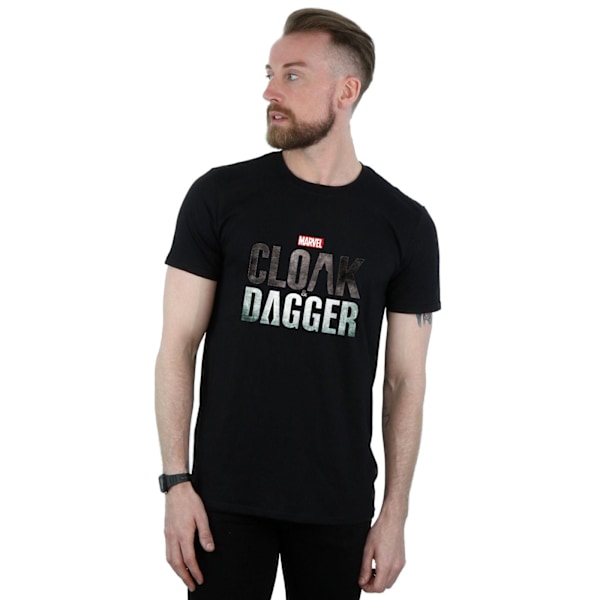 Marvel Herr Cloak And Dagger Logo T-Shirt XXL Svart Black XXL