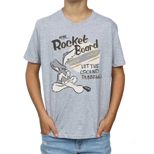 Looney Tunes Boys Wile E Coyote Rocket Board T-Shirt 9-11 år Sports Grey 9-11 Years