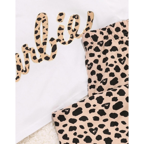 Barbie Dam/Dam Animal Print Pyjamas Set XL Vit/Brun White/Brown XL