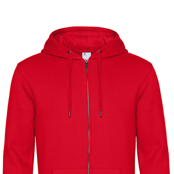 B&C Herr Full Zip Hoodie L Röd Red L