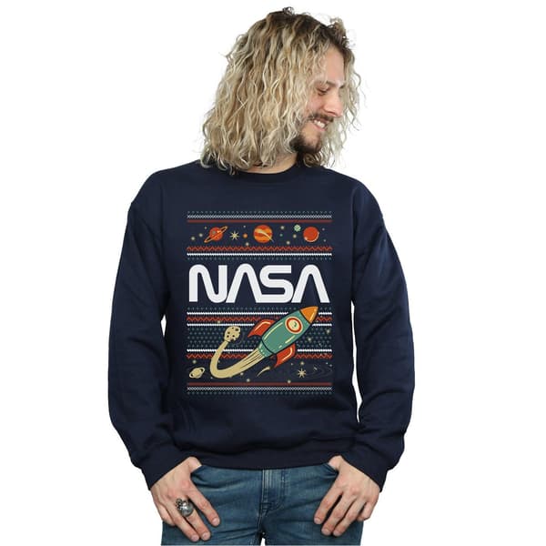 NASA Fair Isle Sweatshirt M Marinblå Navy Blue M