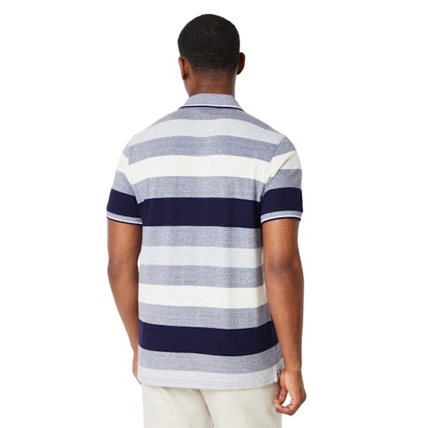 Maine Mens Barbados Stripe Polo Shirt L Ecru Ecru L