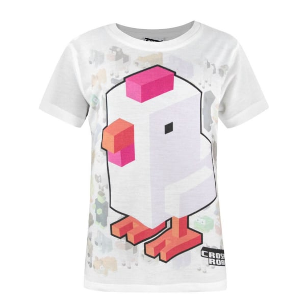 Crossy Road Childrens/Girls Official All-Over Character Sublima Solid White Years (5/6)