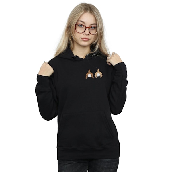 Disney Dam/Kvinnor Chip N Dale Baksida Brösttryck Hoodie M Black M