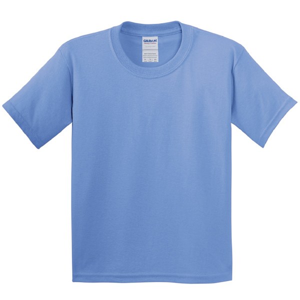 Gildan Youth Unisex Heavy Cotton T-Shirt M Carolina Blue Carolina Blue M