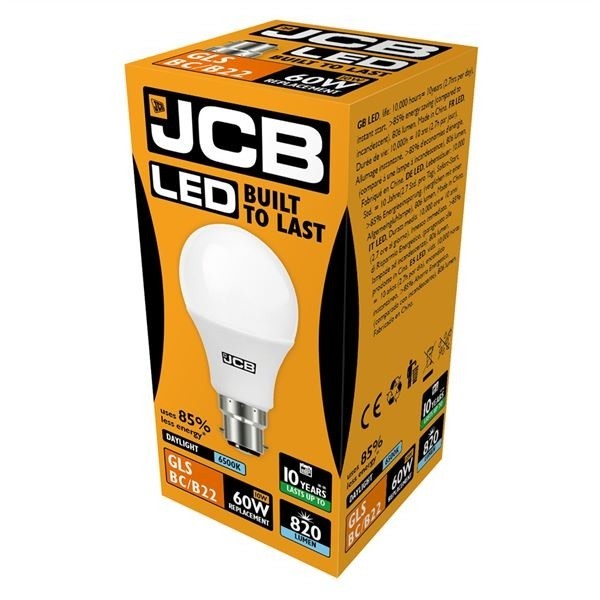 JCB LED A60 806lm Opal 10w glödlampa B22 6500k One Size Vit White One Size