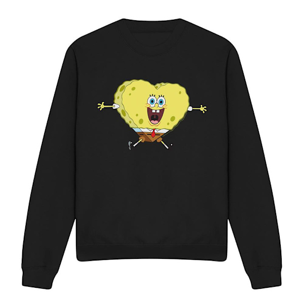 SvampBob Fyrkant Unisex Vuxen Hjärtformad Svamp Valentin Black XL