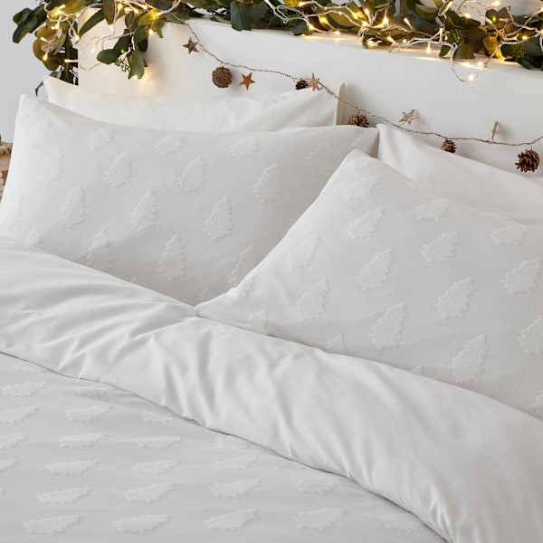The Linen Yard Tufted Julgran Täcke Set Dubbel Snö Snow Double