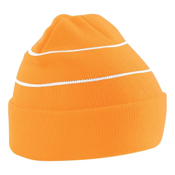 Beechfield Enhanced-viz Hi-Vis stickad vintermössa One Size Oran Orange (Fluorescent) One Size