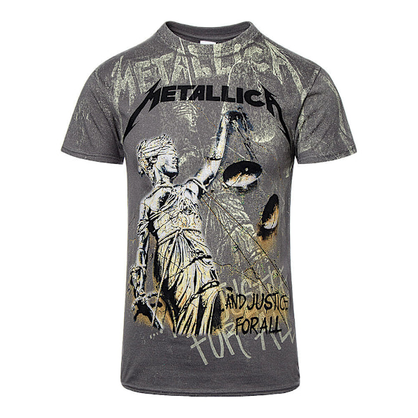 Metallica Unisex Adult And Justice For All Neon T-Shirt L Grå Grey L